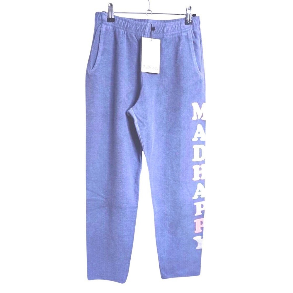 Madhappy Heritage Sweatpants Blue Multi Color Logo Graphic Joggers NEW
